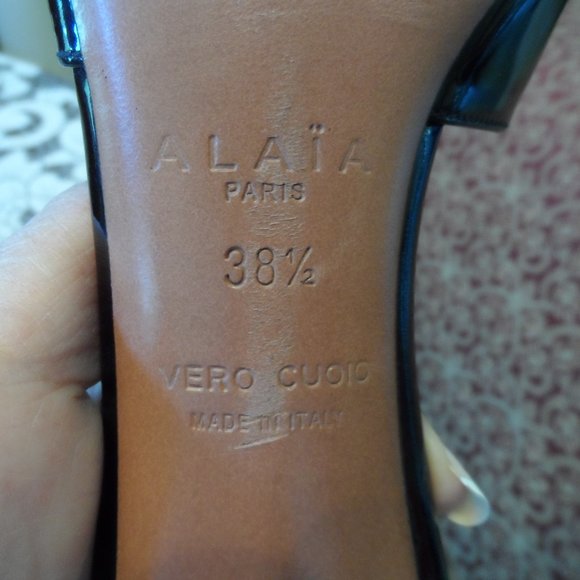 Alaia Paris Black Patent Leather Strappy Heels Size EU 38.5B US 8.5M - Picture 16 of 16